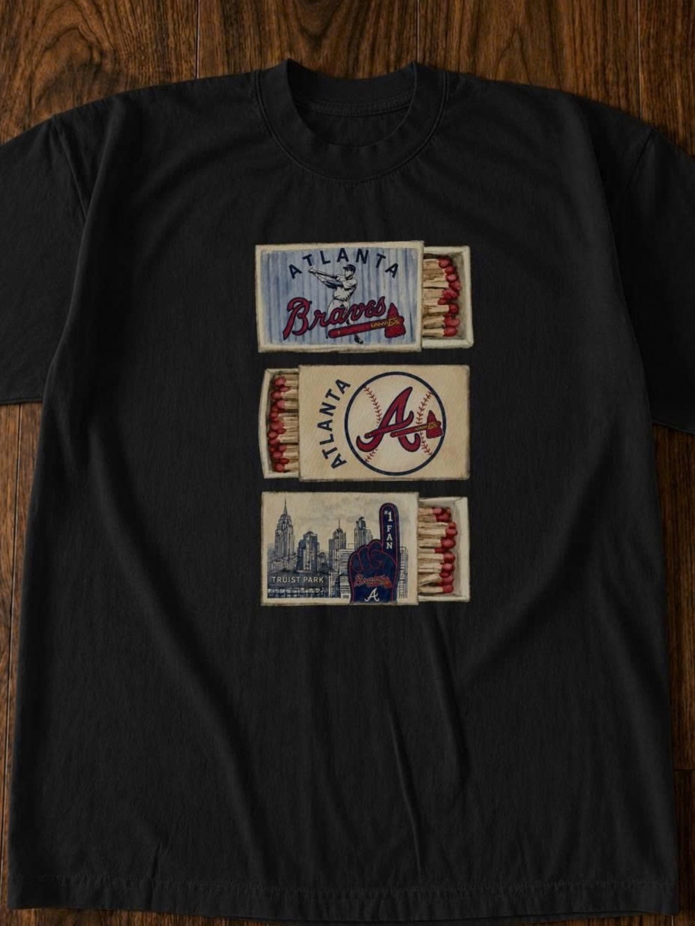 Atlanta Braves Graphic Tee with Vintage Matchbox Art